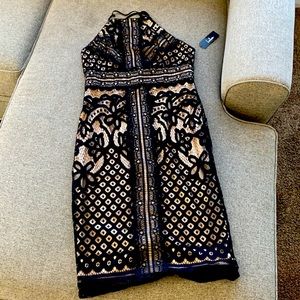 Black lace dress, fitted